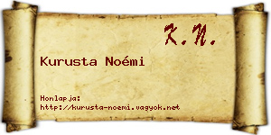 Kurusta Noémi névjegykártya